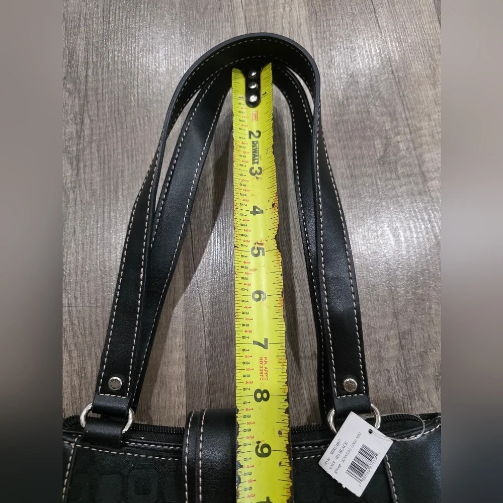 NWT Liz & Co Clairborne Black Y2k Satchel Small Wedding Formal Monogram Canvas